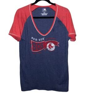 Boston Red Sox Women’s MLB V-Neck Raglan Tee Large Genuine Merchandise